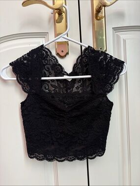 Garage Black Lace Crop Top
